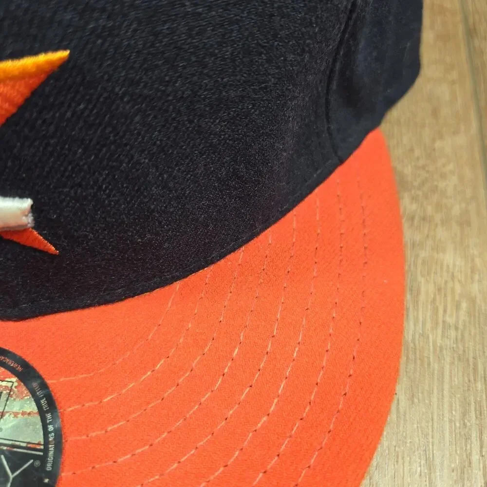 New Era 59Fifty Houston Astros Hat 7 5/8 Authentic On-Field MLB Cap Blue Orange - Picture 2 of 6